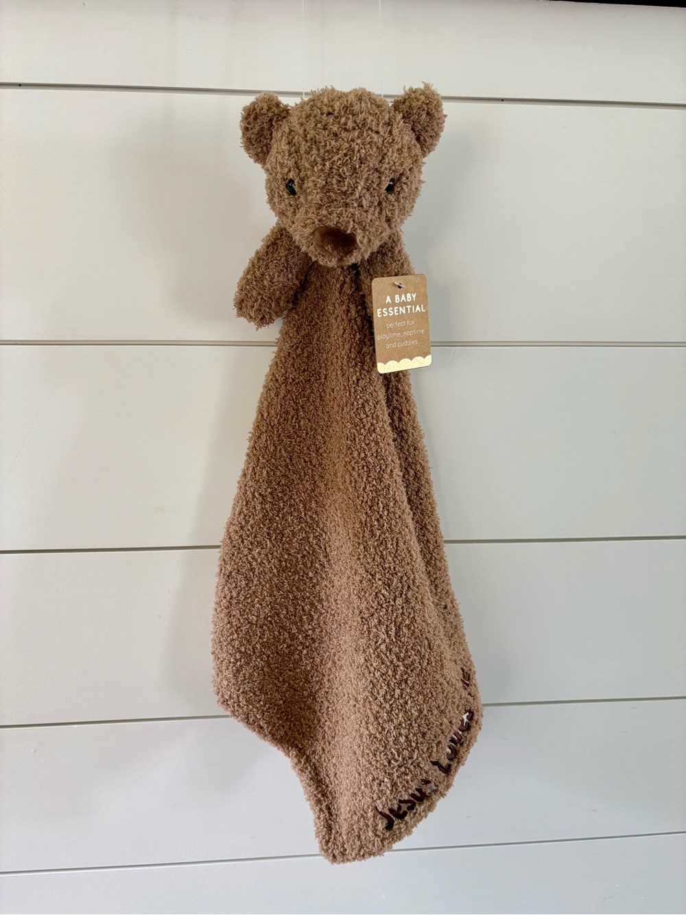 Jesus Loves Me- Brown Bear Baby Lovey Security Blanket
